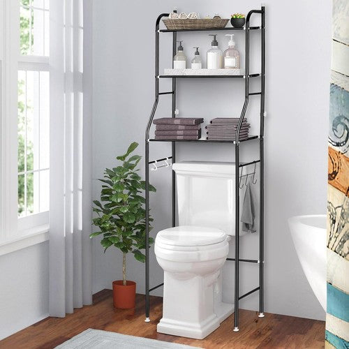 3-Tier Over-Toilet Storage Unit Bathroom Shelf Organiser Space-Saving Stand UK