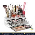 Cosmetic Storage Box Desktop Makeup Skincare Organiser Large Dustproof Clear UK