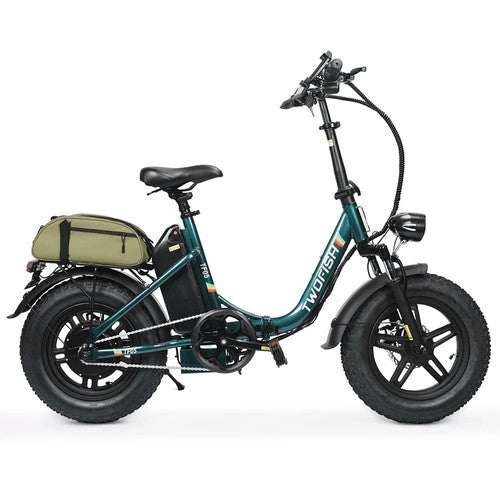 TWOFISH TF05 Folding Electric Bike 250W 48V 13Ah 16in Fat Tyre Adult E-Bike UK - Green