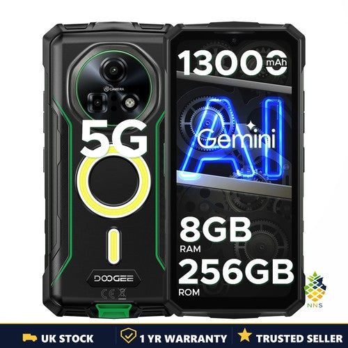 DOOGEE Fire 7 Pro Rugged Smartphone 64MP 16MP 13000mAh 5G Android 256GB UK