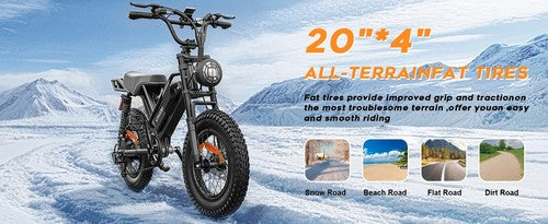 Spacewalk M7 Electric Bike 1500W Peak 48V 15Ah 20in Fat Tyre Off Road EBike