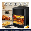 15L Air Fryer Oven 1400W Stainless Inner Pot Digital Touch Hot Air Circulation