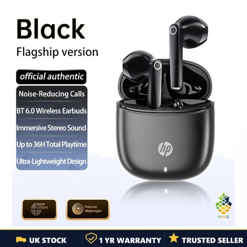 HP Wireless Earbuds Bluetooth 6.0 TWS ENC Touch Control 36H In-Ear Black UK