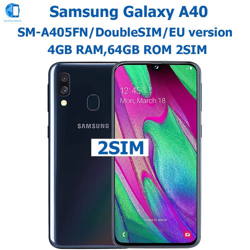 SAMSUNG Galaxy A40 Android Phone 25MP 3100mAh 4G UK 1080x2340 Yes Not Detachable