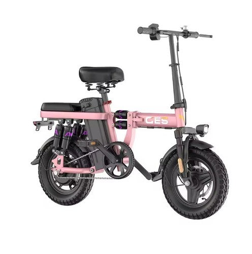 GE5 Pink Foldable City Electric Bike 250W 48V Dual Suspension 60KM 25kmh UK