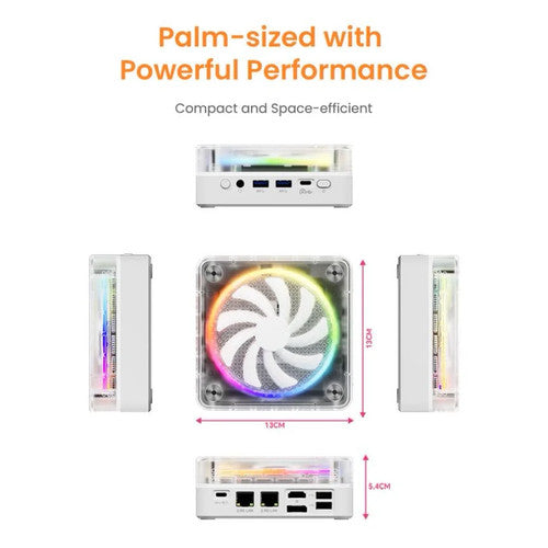GenMachine AMD Ryzen7 7735HS Mini PC 8 Core 16 Thread 3.2GHz DDR5 4800Mhz WiFi6