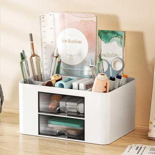 Transparent Drawer Storage Box Desktop Organizer School Supplies