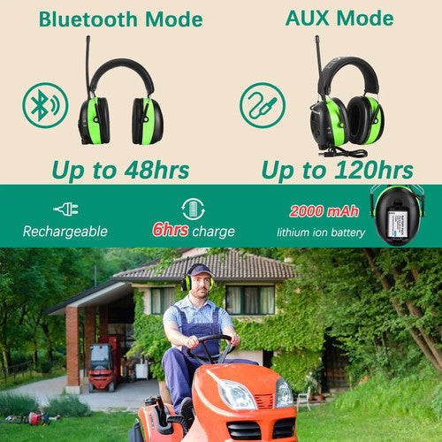 PROHEAR 033 Bluetooth 5.0 Headphones Noise Reduction Rechargeable 2000mAh UK