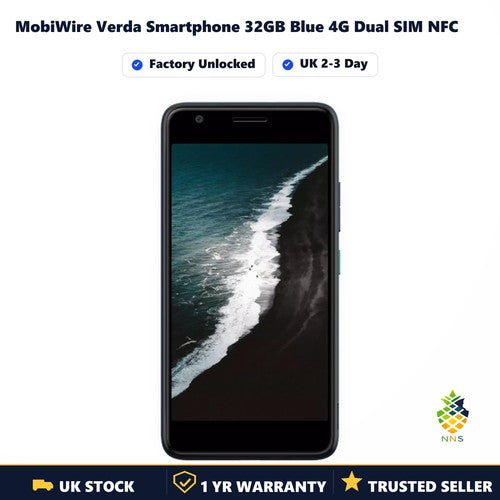 MobiWire Verda Smartphone 32GB Blue 4G Dual SIM NFC Unlocked Android Phone UK