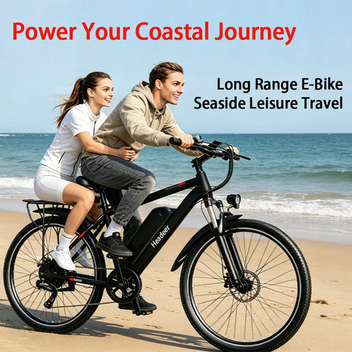 HEADEER BK1350 Electric Bike 250W 48V 15Ah 26" City Commuter E-Bike Rear Rack