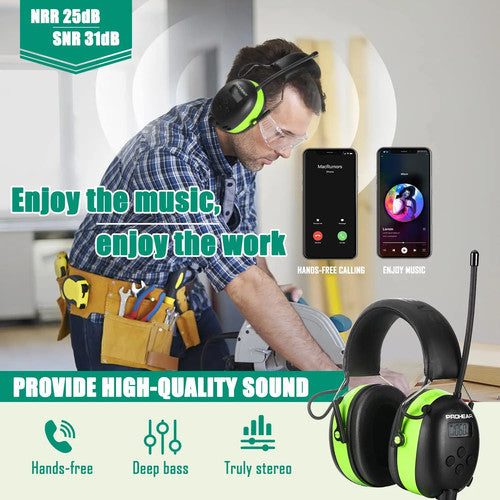 PROHEAR 033 Bluetooth 5.0 Headphones Noise Reduction Rechargeable 2000mAh UK
