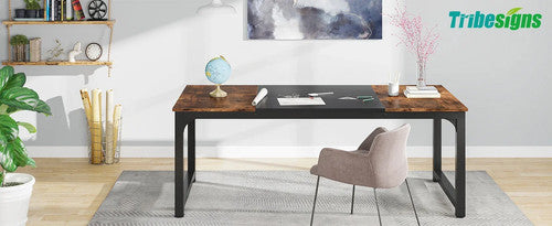 Tribesigns HOGA-U0149 Large Office Desk Computer Study Table Sturdy Wood UK