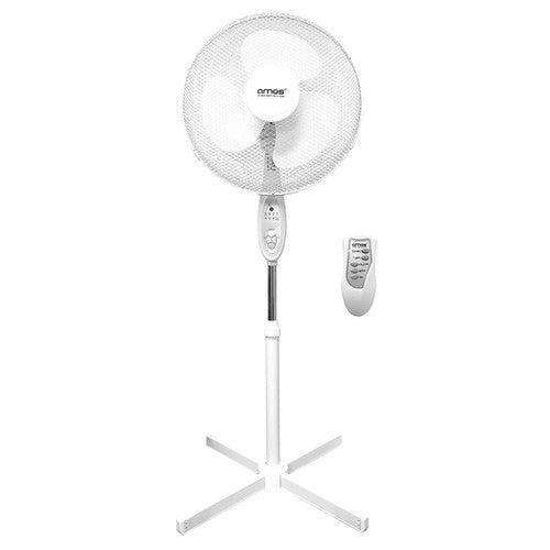 16in Pedestal Fan Remote Control Oscillating Adjustable Height Timer White UK
