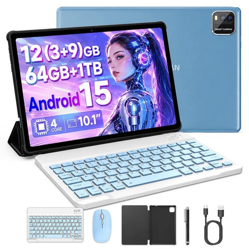 NNS 10.1in 2-in-1 Android Tablet 3GB 64GB FHD IPS 6000mAh Dual Camera 1TB Exp UK