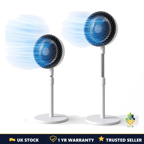 Rechargeable Air Circulation Fan Oscillating 3-Speed Cordless Stand Fan UK
