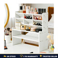 White Desktop Organiser Multi-Compartment Storage Rack Office Stationery Home UK