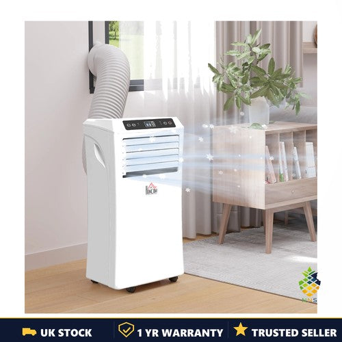 HOMCOM Mobile Air Conditioner 10000 BTU Portable White Powerful Cooler AC UK