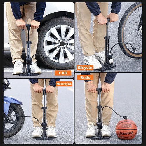 West Biking Essential Bike Floor Pump Manual 160Psi Schrader Presta Valve UK
