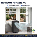 HOMCOM 7000BTU Portable Air Conditioner Cool 4 Modes LED Display Timer Black UK