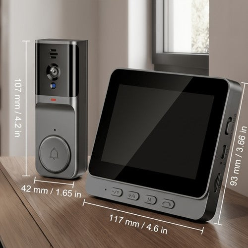 Wireless Doorbell Camera 1080P HD Video Night Vision Wall Mounted Security UK