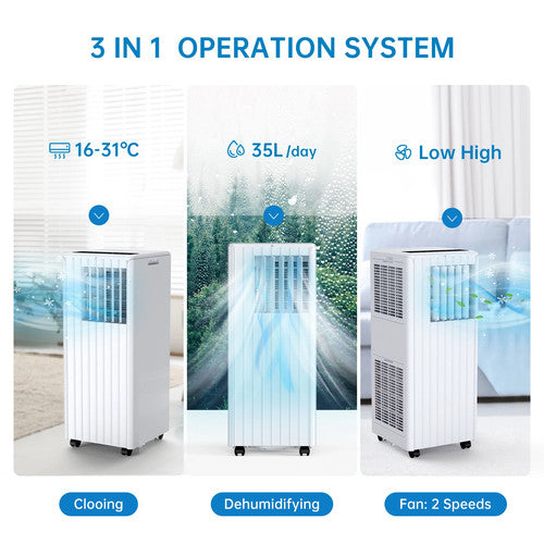 acekool Portable 3-in-1 Air Conditioner 9000 BTU Cooling Fan Dehumidifier AC UK