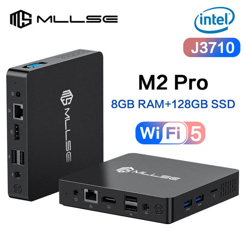 MLLSE M2 Pro Fast Mini PC Intel J3710 8GB 128GB Dual Band WiFi 5 BT 4.2