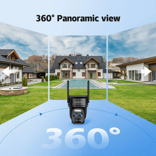 SZSINOCAM Wifi Outdoor Security Camera 3MP Dual Lens Black Dome 2.4GHz CCTV - 1/