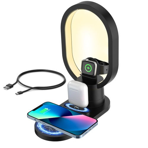 3-in-1 Wireless Charging Station Fast Charger Phone Watch Earbuds Stand UK
