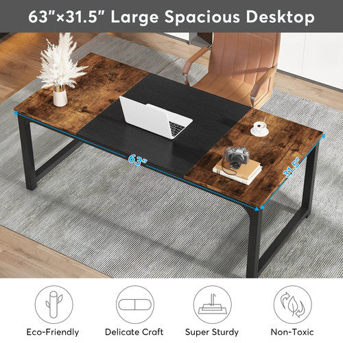 Tribesigns HOGA-U0149 Large Office Desk Computer Study Table Sturdy Wood UK