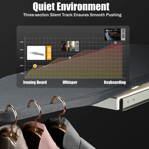 80cm Modern Retractable Ironing Board MDF Steel Durable Modern Hotel and Home UK