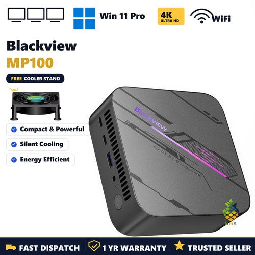 Blackview MP100 Mini PC AMD 7430U 16GB 512GB SSD WiFi 6 Windows 11 Pro UK