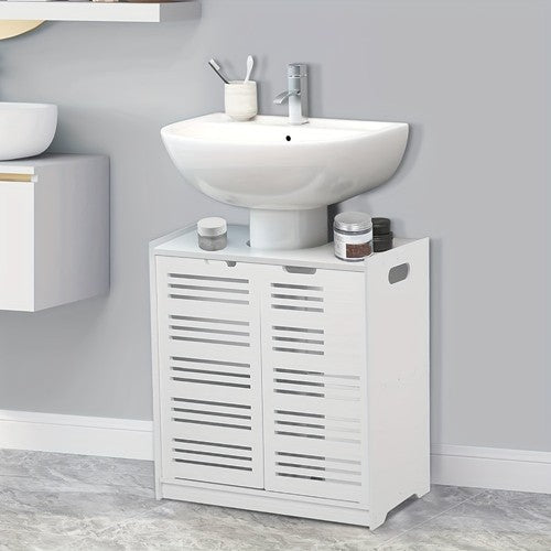 Under-Sink Bathroom Cabinet White Basin Storage Unit Freestanding 60x30x60cm UK