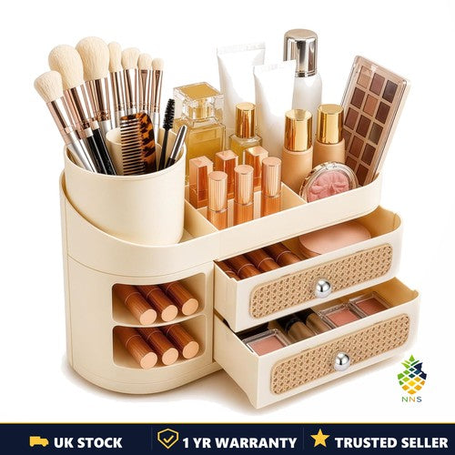 Cosmetic Makeup Organiser Storage Box with Drawers Large Vanity Desktop Tray UK