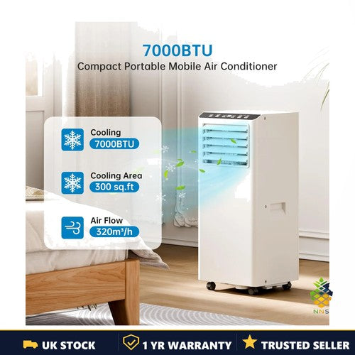 EUHOMY HiMISS 7000 BTU Portable Air Conditioner Dehumidifier LCD Display UK