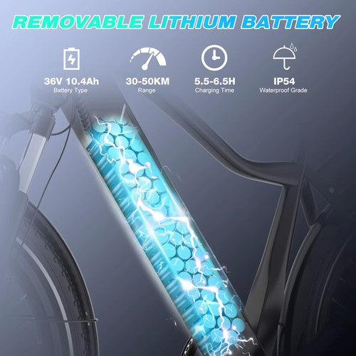 RCB G5 Electric Bike 250W 36V 10.4Ah 27.5in City E-Bike APP NFC 7 Speed Shimano