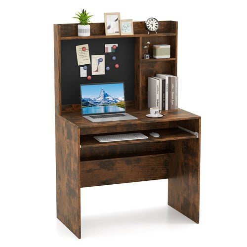 Computer Desk Home Office Writing Desk with Magnetic Bulletin Board Coffee UK