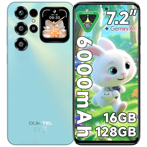 OUKITEL C68 Plus Smartphone 16GB+128GB 7.2" 64MP 6000mAh Android 15 Dual SIM UK