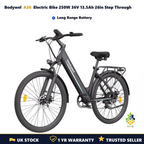 Bodywel A26 Electric Bike 250W 36V 13.5Ah 26in Step Through City E-Bike 7 Speed