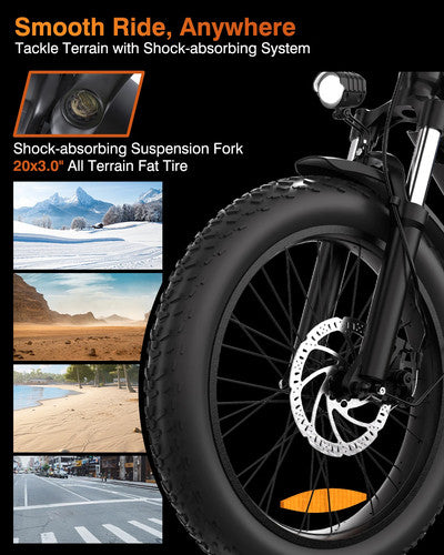 Bodywel F20 Electric Dirt Bike 20" 250W Mountain E Bike 48V 13Ah Long Range UK