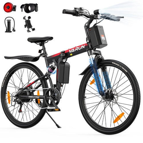 VARUN M26-3 PRO Electric Bike 250W 48V 7.8Ah 26in Fat Tyre Folding E-MTB LCD