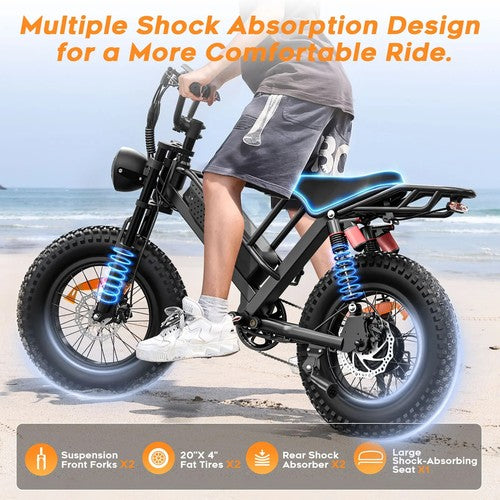 Spacewalk M7 Electric Bike 1500W Peak 48V 15Ah 20in Fat Tyre Off Road EBike