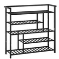 5-Tier Bamboo Shoe Rack Storage Organiser Space-Saving Hallway Bedroom UK