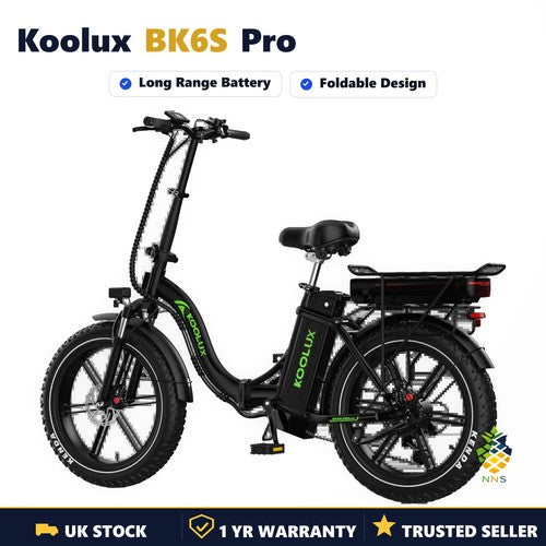 KOOLUX BK6S PRO 250W 48V 10.4Ah Folding Electric Bike 20 Fat Tire City Cruise UK