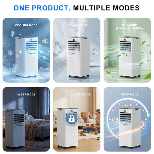 Oyaja Portable Air Conditioner 9000BTU 6in1 AC Cooling Ventilate Dumidifier 60m2