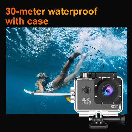 NNS Action Camera 4k Ultra FHD Remote control IP68 sport cam 120° Android iOS