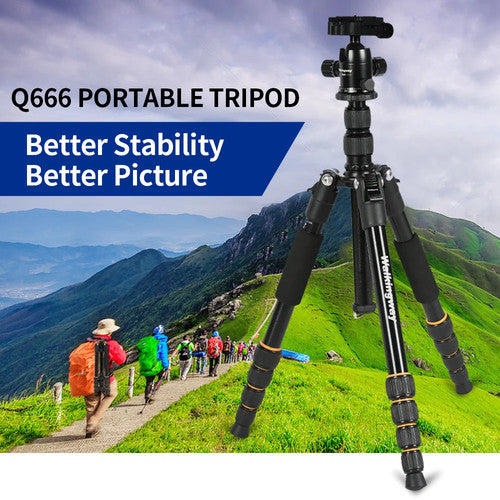 Walking Way Q666 Professional Camera Tripod Phone Stand Tripod Portable Travel