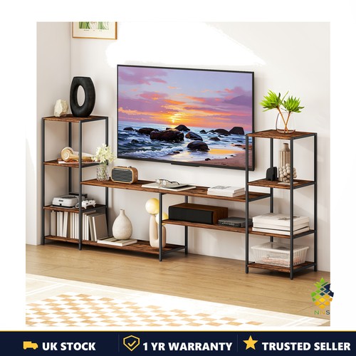 TV Unit Stand for TVs up to 60in Industrial Storage Shelves Entertainment Centre