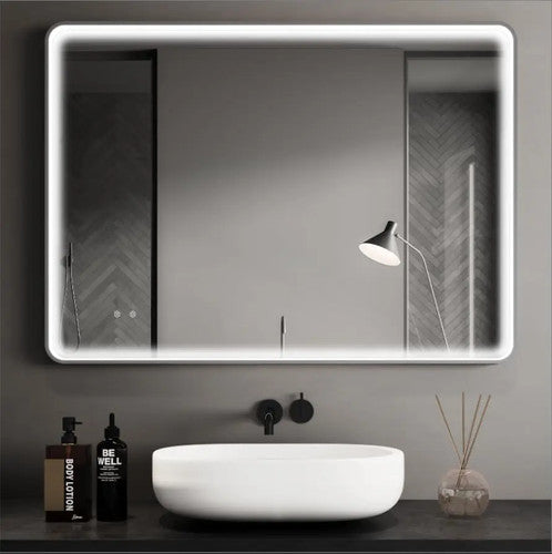 LED Modern Bathroom Vanity Mirror Illuminated Glass Aluminium Frame Anti Fog UK