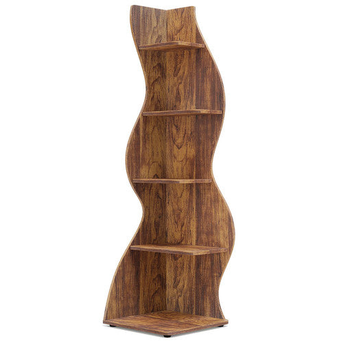 Tribesigns 5-Tier Corner Bookshelf Modern Industrial Designer Storage Display UK