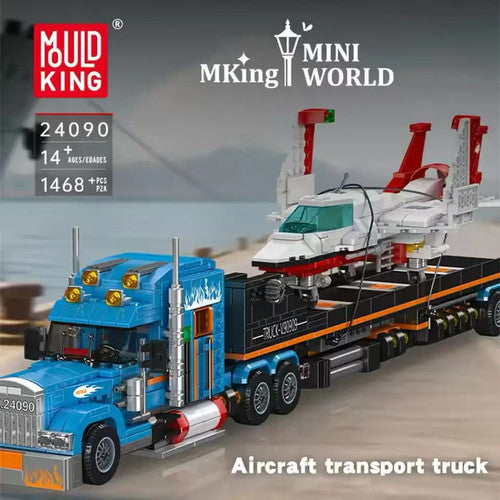 Mould King 24090 Aircraft Transport Truck Model Building Blocks Fun Kids Gift
